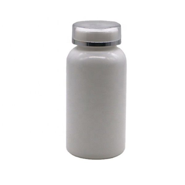 Buy 200mL Round Shape HDPE Plastic Pill Storage Bottle with Flip Over Lid and PE Material at wholesale prices