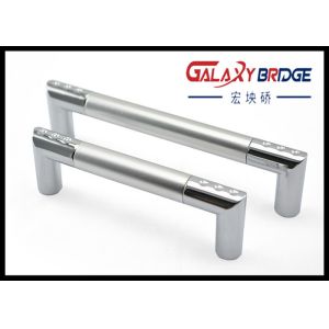 128mm Aluminum Kitchen Cupboard , Zinc Silver Refrigerator Door Pulls Simple