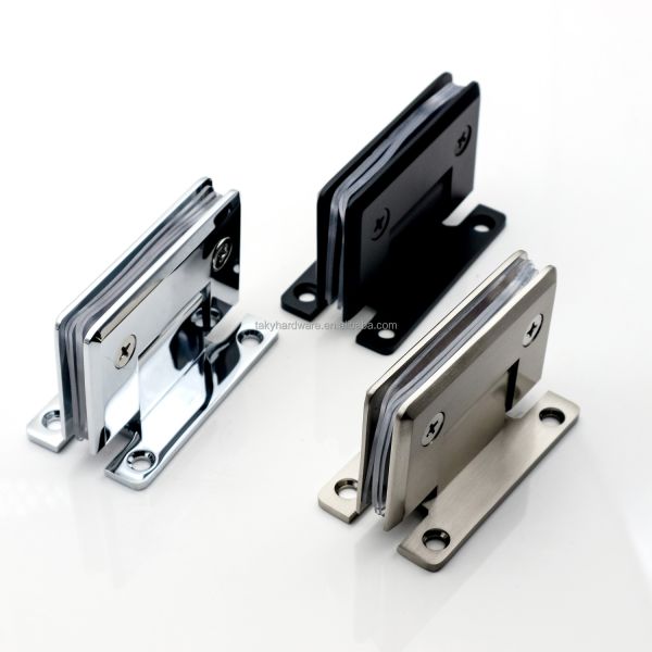 Stainless Steel 201 90 Degree Wall to Glass 10mm Shower Glass Door Hinge Set Black