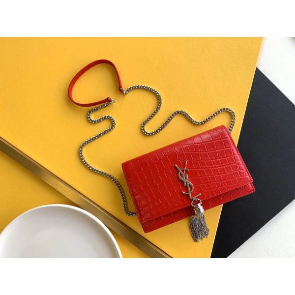 Buy Medium Kate Tassel Red YSL Saint Laurent Woc Zipper Closure at wholesale prices