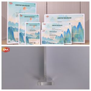 A4 Horizontal Desktop T Shape Magnetic Acrylic Sign Holder