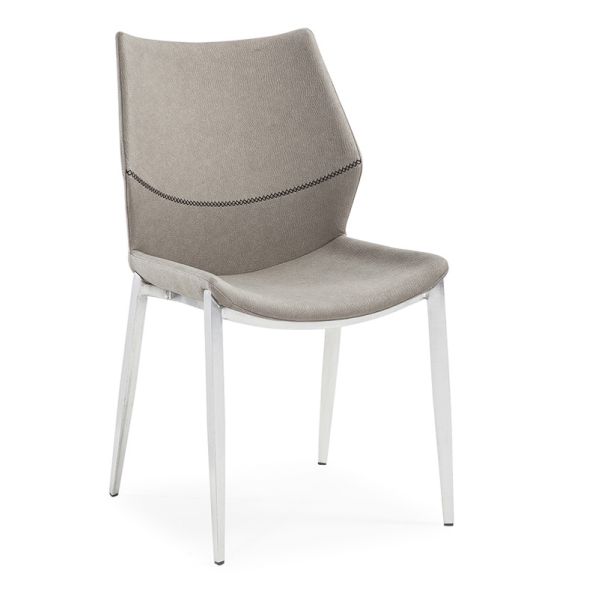 Recyclable Leather 44.5cm Contemporary Metal Dining Chairs