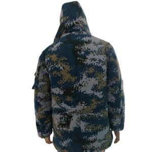 Tactical Blue Camo Insulated Jacket Detachable Thermal Liner and Adjustable