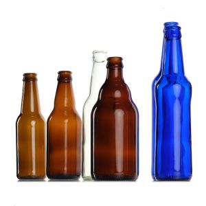 High Quality Green Amber Beer Glass Bottle Clear Hot Stamping Beverage for Beer
