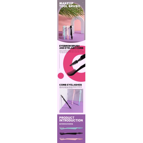 Silicone Plastic Eyebrow Brush And Eyelash Comb Washable Reusable