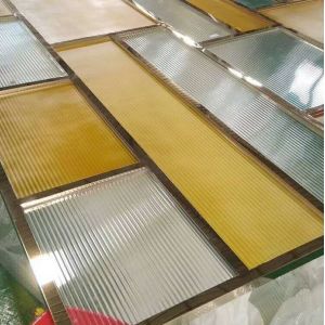 Metal frame aluminum stained colour glass acrylic room divider panel