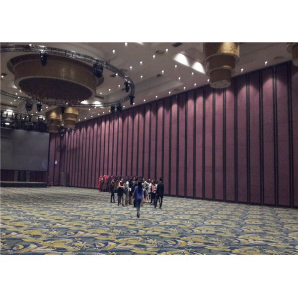 MDF Aluminum Frame Soundproof Folding Wood Partition Wall For Conference Center