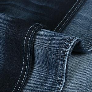 Quality Jersey Denim Jeans Fabric 9.2oz 160cm Width Reactive Dyeing With Terry Bottom for sale
