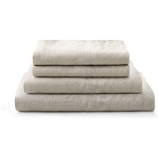 Queen Size Stone Washed French Linens Bedding Set of 4 100% Pure Flax Linen Europe Style