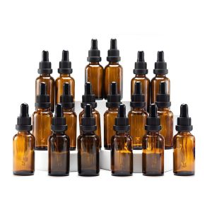 Aromatherapy Glass Amber Dropper Bottles 30ml For Essential Oil
