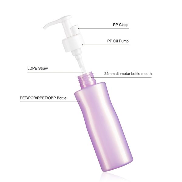 Cleansing Oil Plastic Cosmetic Bottles 110ML Eco Friendly PET Bottles With Clip Pump
