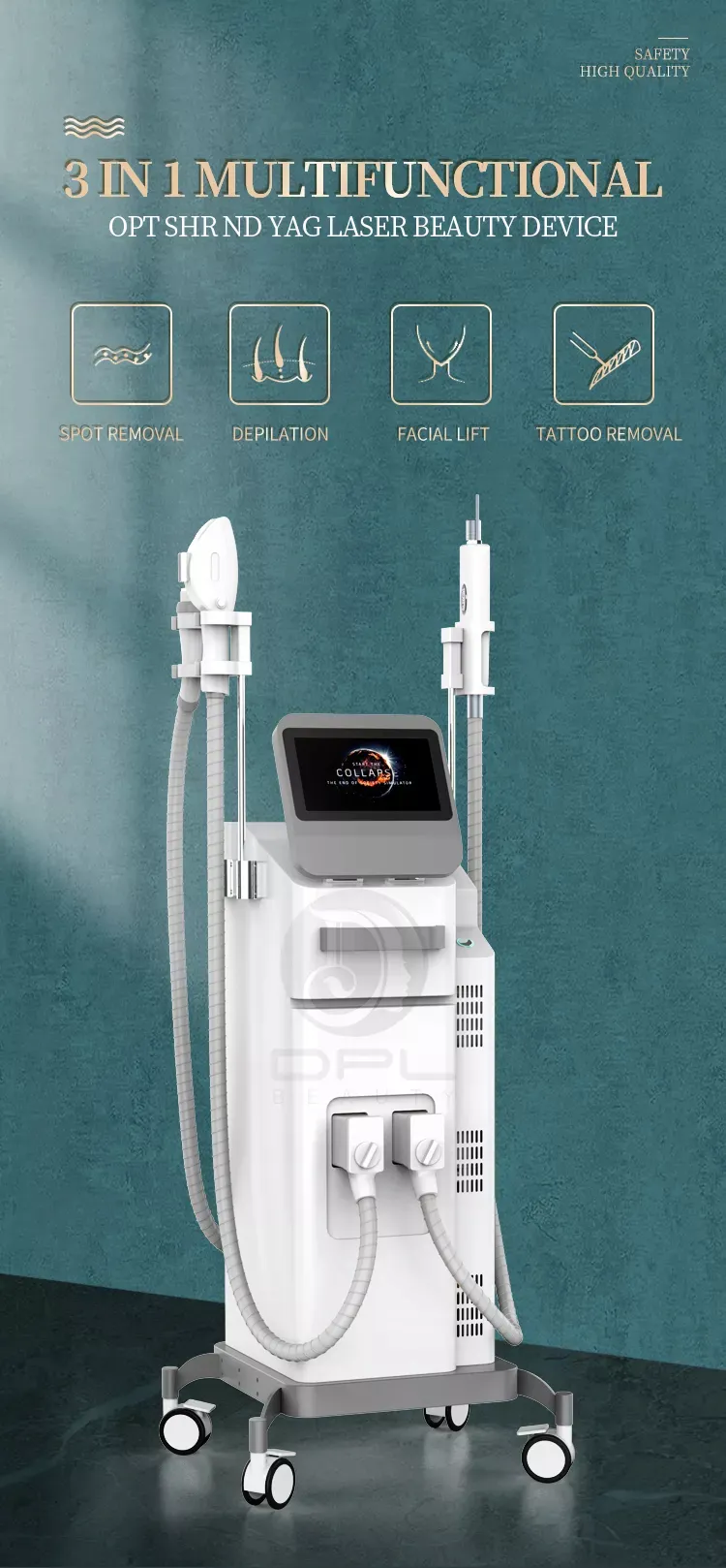 New Arrivals Beauty Salon Device Laser Hair Removal Skin Whitening 3 In 1 Shrinks Pores Acne Treatment