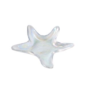 Gold Rimmed Ocean Series Sea Star Crystal Fruit Plate Lead Free Fashionable