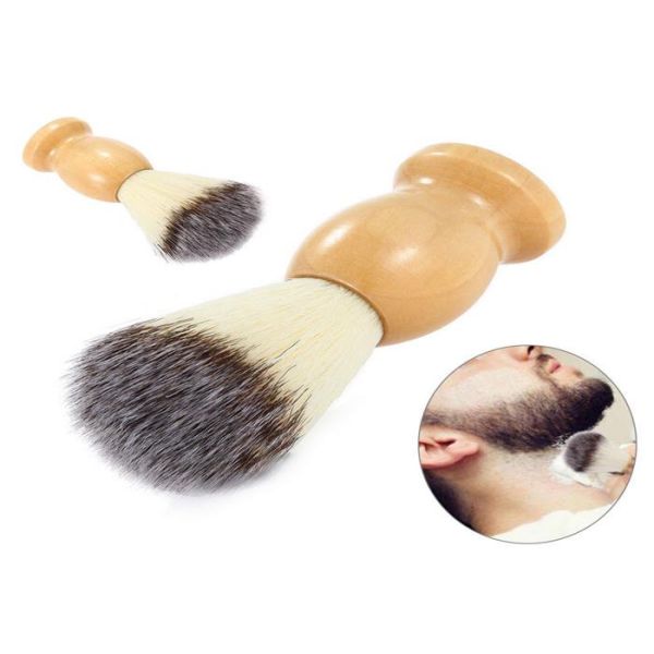 Shaving Bear Brush Nylon Hair Shave Wood Handle Razor Barber Cleansing
