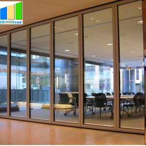 Ebunge Tempered Glass Foldable Divider Sliding Glass Partitions