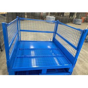 Warehouse Stillage Collapsible Pallet Cage For Lifting Steel Mesh
