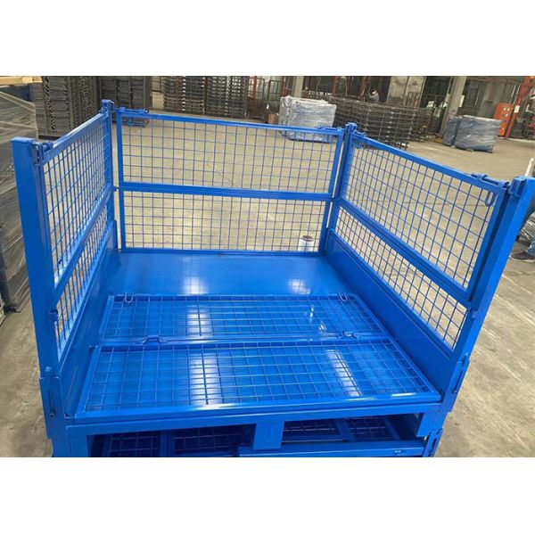 Buy Warehouse Stillage Collapsible Pallet Cage For Lifting Steel Mesh at wholesale prices