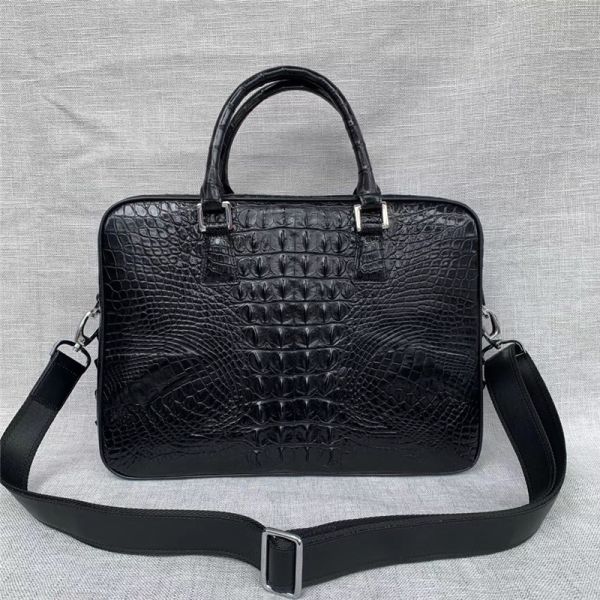 Exotic Real Crocodile Skin Zipper Closure Businessmen Laptop Briefcase Shoulder Bag Genuine Alligator Leather Male Purse