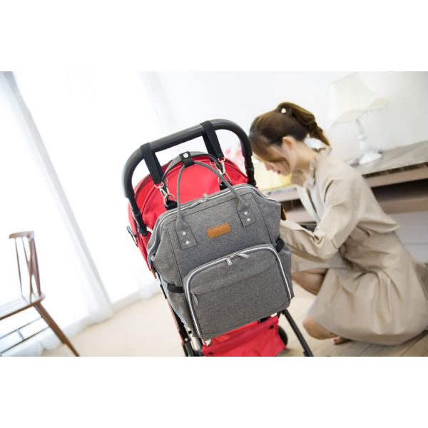 Factory Hot Sell Diaper Bag Large Capacity Mommy Maternity Nappy Backpack with USB Stroller Hooks for Baby Car