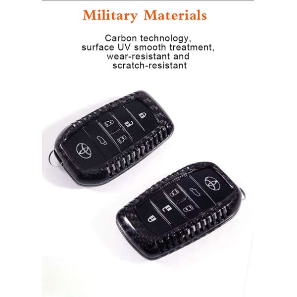 Alphard Black Anti Scratch Carbon Fiber Car Key Case