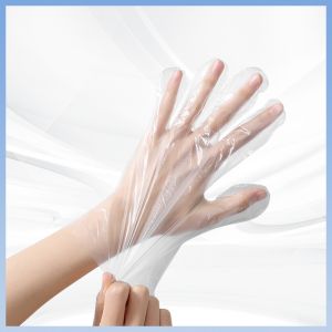 Food Handling Transparent Disposable Polythene Gloves Temperature Resistance