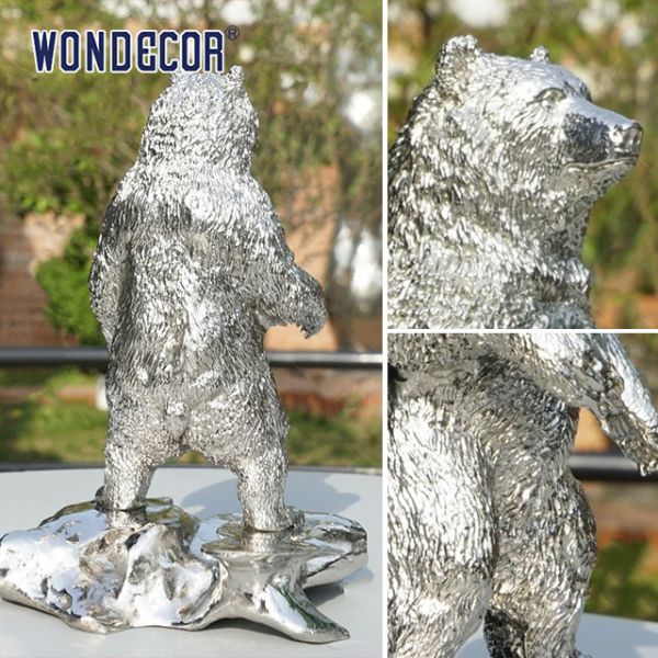 Customized Casting Stainless Steel Sculpture Metal Art Standing Bear