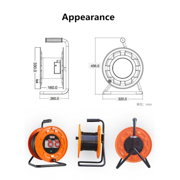 Waterproof Extension cable reel drum for used outdoors or in contact with oil 380V 16A industrial automatic portable hose reels