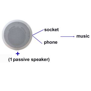 15V/2A ABS Ceiling Coaxial Active Speaker 5 Inch 2*30W Bluetooth USB