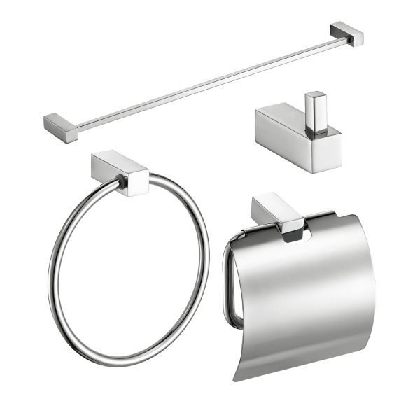 Buy Polished 4 Pieces Towel Bar Set Wall Mounted Bathroom Pendant Set at wholesale prices