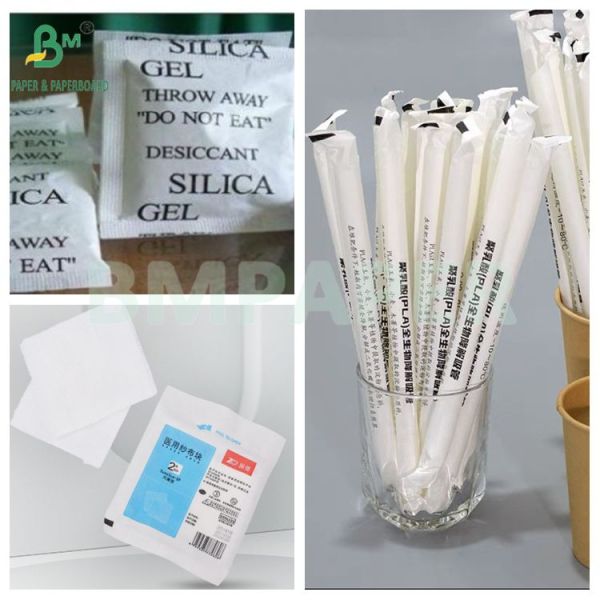 Good Printability 24grs 28grs Hygiene Straw Wrapping White Heat Seal Paper