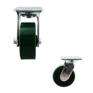 5x2 Inch Dark Green Polyurethane 400kg Swivel Trolley Wheels