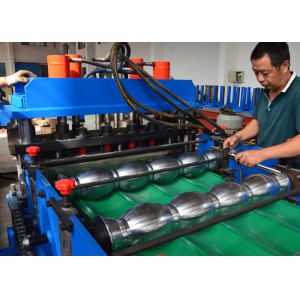 Automatic Glazed Tile Roll Forming Machine , Step Tile Making Machine 380V 50HZ