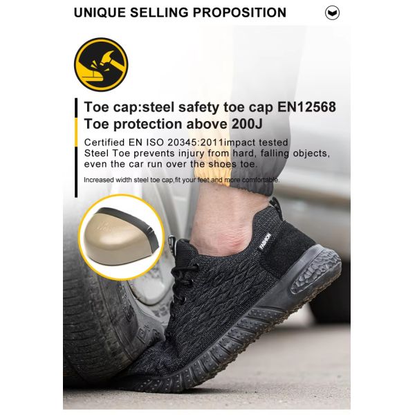 Lightweight SBP Safety Shoes Comfortable Fashion Sport Shoes Grey