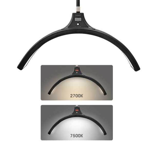 Bi Color 3200k 6500k Led Half Moon Light With Cellphone Clip 60w Nail Studio