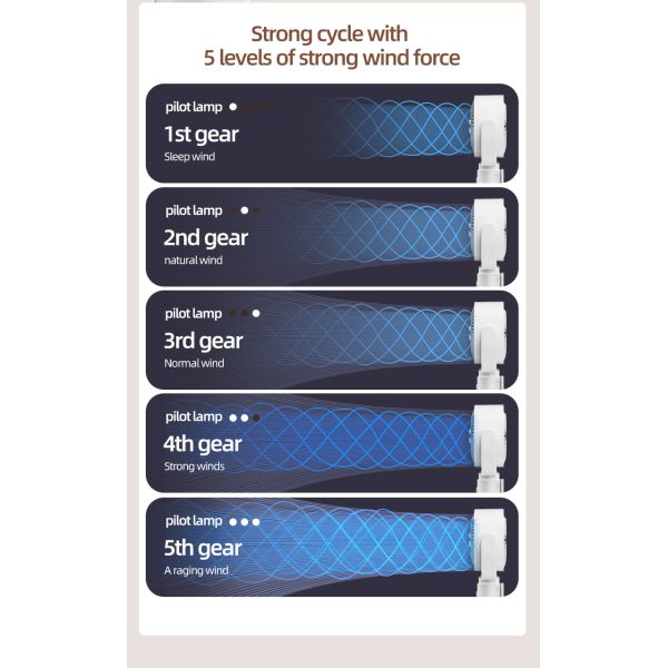 FLOOR Installation 4000mA USB Rechargeable Floor Standing Fan with Adjustable Height