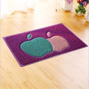 Rectangular Front Door Mats Green Apple Pattern Beautiful Decoration
