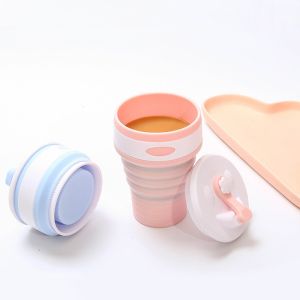 China Reusable 350ML Collapsible Silicone Coffee Cup BPA Free on sale