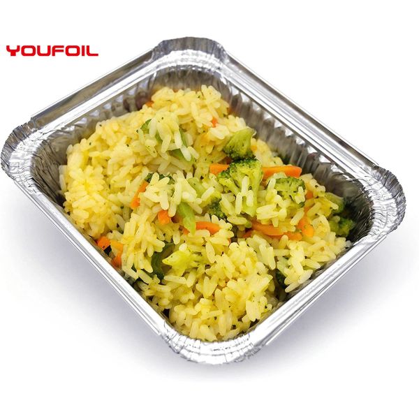 Buy Recyclable Rectangular Aluminum Foil Disposable Food Containers Airline Catering at wholesale prices