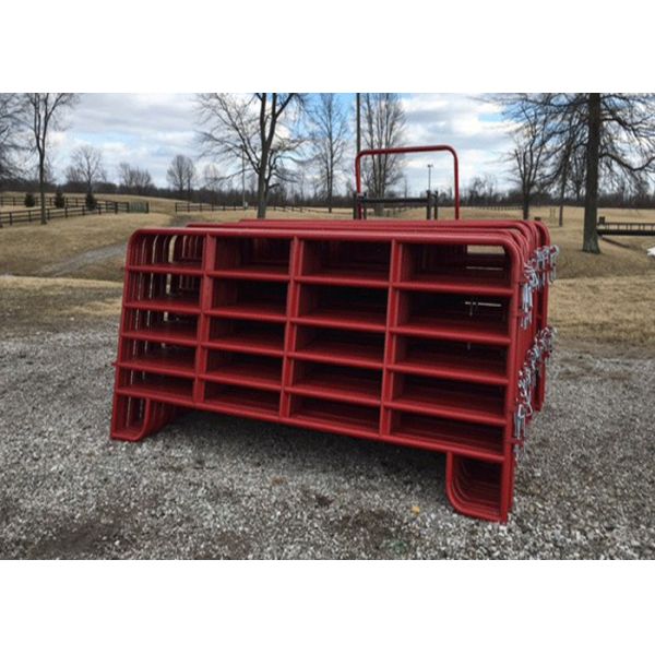 Lightweight Safety Round Portable Cattle Pens Fully Welded Post Brackets