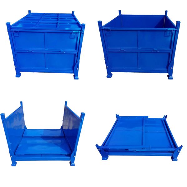 Buy Heavy Duty Industrial Stackable Folding Steel Pallet Containers at wholesale prices