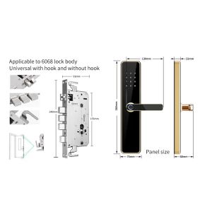 TT Lock Gold Smart Front Door Locks Anti Peep Password Fingerprint Card Acess
