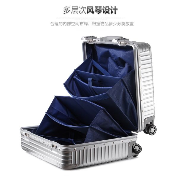 18 inch luggage, multifunctional small boarding luggage, business aluminum frame suitcase, men's and women's password 17 travel hard box