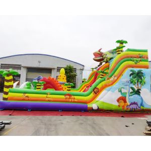 Backyard Commercial Inflatable Slide Dinosaur Jungle Park Bounce Castle