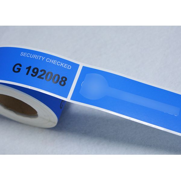 Gloosy Blue Tamper Evident Security Labels , Printed Warranty Void If Seal Is