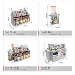 Cosmetic Cleaning and Care Product Wall Cabinet Orange Wooden Display Rack with