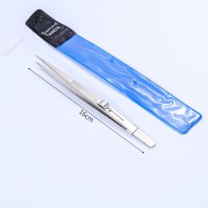 Lockable Jewelry Tweezers Tools 16.5cm Stainless Steel Straight Tweezers
