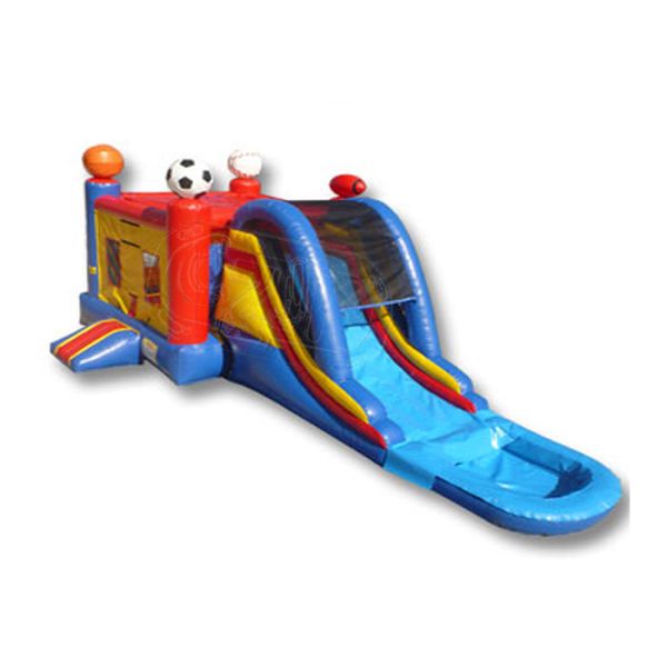 Football Basketball Sports Inflatable Bounce House Combo Customized Panel For