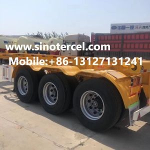 3 Axle Skeletal Type Container Semi Trailer Yellow Excellent Load Bearing