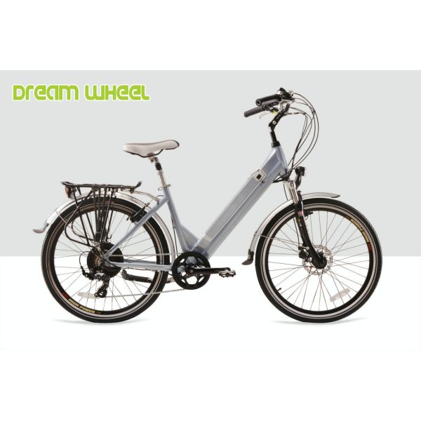 25km/H Ladies Electric Town Bike 36V 250W BAFANG Rear Motor