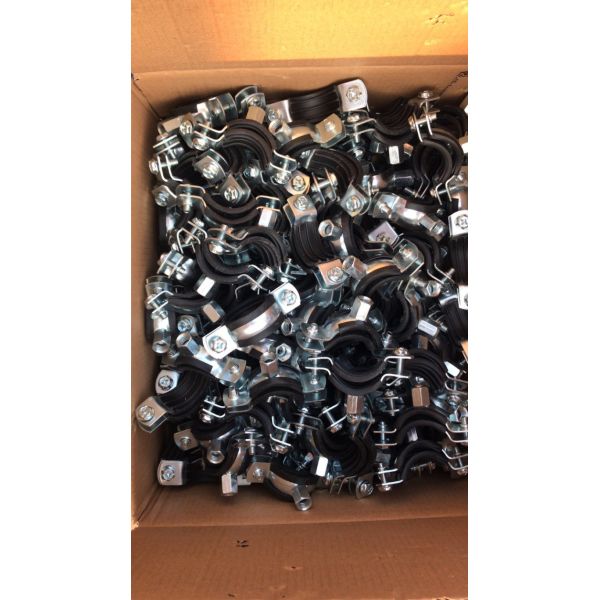 M8 M10 Ring Metal Conduit Clamp EPDM Rubber Lined Heavy Duty Pipe Clamp